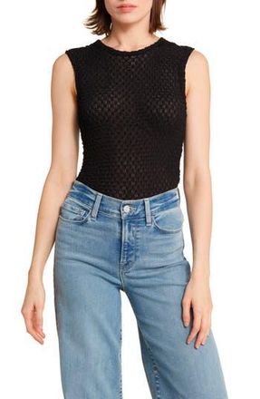 Frame Denim Sleeveless Mesh Top in Noir at Nordstrom Rack, Size X-Large