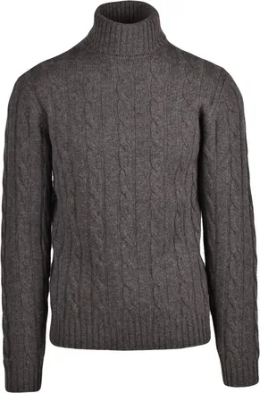 Daniele Fiesoli High Neck Cable Knit Sweater In Extrafine Merino Wool