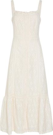 Paige Kelli Embroidered Cotton and Silk-blend Midi Dress - White - 00 (UK2 / Xxxs)