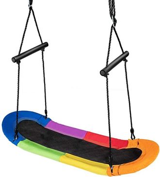 Costway Costway - Columpio De Nido De 123x45cent&iacute;metros Columpio Para Ni&ntilde;o Altura Ajustable De 100-160 Cm Carga Hasta 150 Kg Para Jard&iacute;n Interior Exterior (co