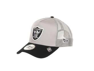New Era Fankappe American Football Las Vegas Raiders NFL Grau Schwarz Mesh Einsatz 9Forty gebogebener Schirm - One-Size