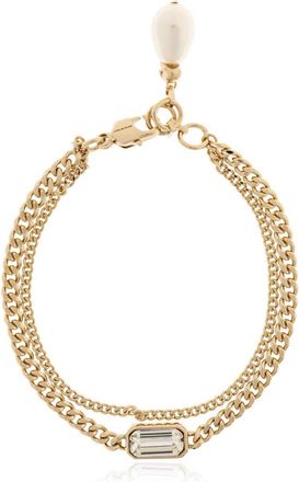 Alexander McQueen Skull & Crystal Armband - Dames - Armbanden - Geel - ONE Size - Accessoires