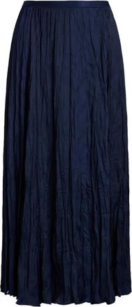 Polo Ralph Lauren Blauwe Casual Midi Rok - Dames - Midirokken - Blauw - L - Polyester - Rokken