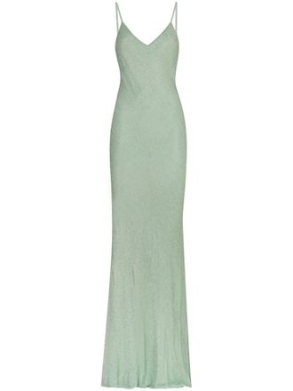 Elisabetta Franchi velvet slip dress - women - Viscose - 42 - Green