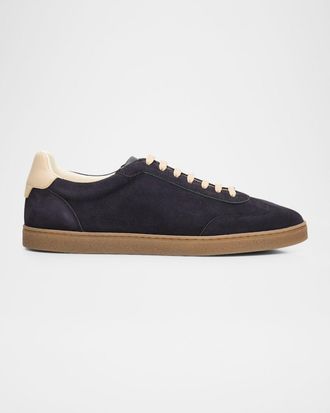 Brunello Cucinelli Men & apos;s Suede T-Toe Low-Top Sneakers