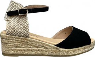 Eric Michael Womens Sedal Cash Espadrilles In Black Suede