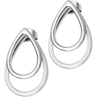 Lucy Quartermaine Double Petal Earrings front and back in Sterling Silver at Nordstrom