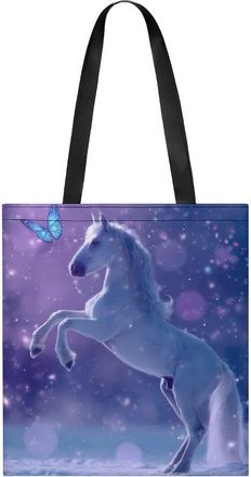 Generic Horse Butterfly Tote Bag for Women Men Shoulder Bags Purses Pouch Handbags