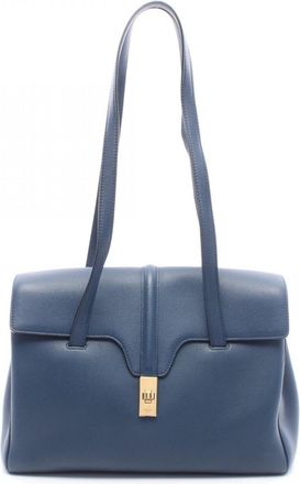 Celine Navy Leather Handbag Tote Bag (Pre-Owned)