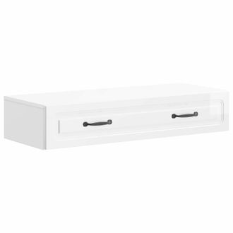 vidaXL Mesa Lateral Montada En La Pared Brillante 87,5 X 34,5 X 17 Cm Vidaxl