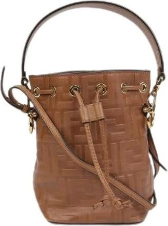 Fendi Pre-owned Bucket Bags, female, Brown, Size: ONE SIZE Pre-owned Montreux Mini Bucket Tote Shoulder Bag