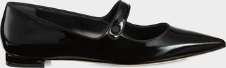 Manolo Blahnik Campariflat 10MM Patent Leather Mary Janes