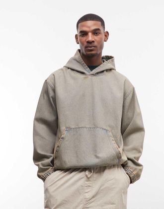 Good For Nothing Giacca di jeans oversize con cappuccio lavaggio blu medio vintage