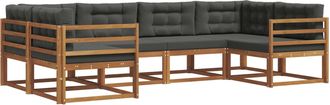 vidaXL Conjunto De Sof&aacute;s De Exterior 6 Uds. Natural Y Antracita Vidaxl
