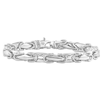 Pompeii3 Mens Polished Steel Single Tone Clasp 6.5mm Flexible Link 8.5 Bracelet