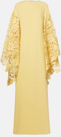 Oscar De La Renta Caftano in misto seta con ricamo