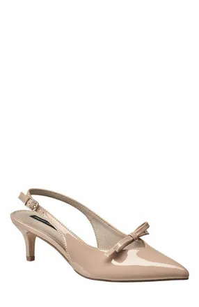 French Connection Quinny Slingback Kitten Heel in Nude Patent at Nordstrom, Size 10