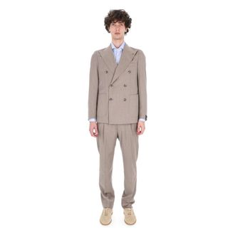 Tagliatore Double Breasted Suits, male, Gray, Size: XL Abito Resca