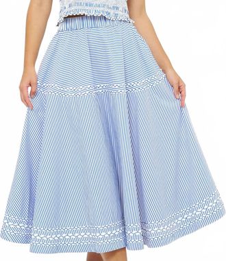 Oliphant Olivia Skirt In Sconset Blue