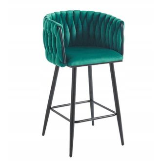 OEM Taburete De Terciopelo Verde H7-fx (estructura Negra)