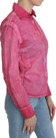 Ermanno Scervino Womens Collared Cotton Blouse Pink