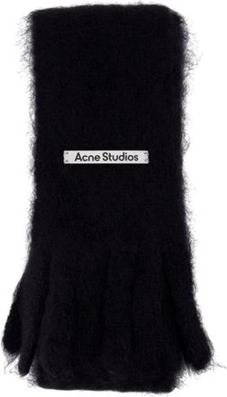 Acne Studios Skinny logo sjaal - unisex - Wintersjaals - Zwart - ONE Size - Wol - Accessoires