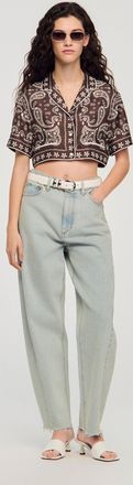 Sandro Cropped bandana print shirt