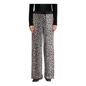 Oui Gebreide broek met patroon - Dames - Wijde Broeken - Veelkleurig - S - Broeken