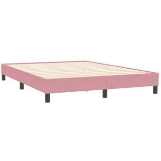 vidaXL Cama Box Spring Sin Colch&oacute;n Terciopelo Rosa 160x210 Cm Vidaxl