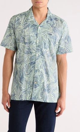 Barbour Falmouth Linen & Cotton Camp Shirt in Pale Apple at Nordstrom Rack, Size Xx-Large