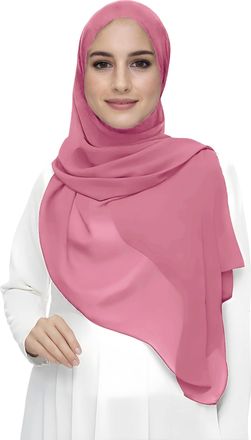 Lina & Lily Premium Chiffon Hijab Head Scarf Shawl Wrap for Muslim Women Lightweight (Dusty Rose)
