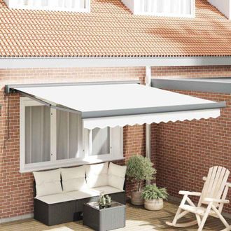vidaXL Vidaxl - Toldo Retr&aacute;ctil Manual Blanco 300 X 250 Cm Tela, Metal