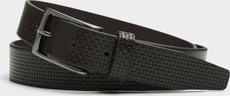 Le 31 Mens Textured leather belt Exclusive collection from Italy
