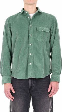 Finamore Corduroy Overshirt with Classic Collar and Flap Pocket