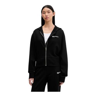 Karl Lagerfeld Hoodies & sweatvesten, Dames, Zwart, M, Zip-through Hoodie
