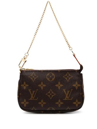 Louis Vuitton Borsa a mano Mini Pochette Accessoires con monogramma 2007 - Marrone