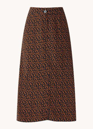 Whistles Dainty midirok van cr&ecirc;pe met bloemenprint