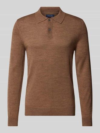 Christian Berg Slim Fit Strickpullover mit Polokragen in Mittelbraun Mel, Gr&ouml;&szlig;e 3XL