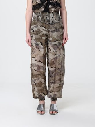Pinko Pantaloni cropped in viscosa con stampa camouflage