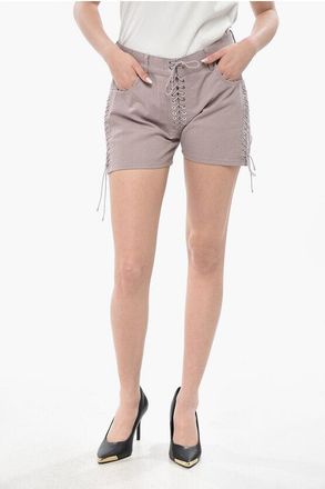 Ludovic de Saint Sernin Denim Shorts with Lace-up Details size 28