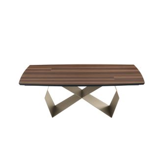 MondoViro Mesa fija roble beige y cobre cm 200x100 75h