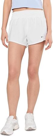 Nike One Dri-FIT Mid-Rise 3 Brief-lined Shorts Womens Shorts White/Black : LG (US 12-14) 3, Polyester/Spandex
