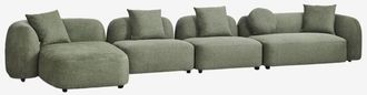Sklum Sof&aacute; Modular Chaise Longue Izquierdo De 4 Piezas En Chenilla Coco Sklum