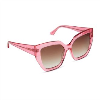 DIFF Eyewear Blaire Sunglasses In Candy Pink Crystal Brown Gradient Sunglasses