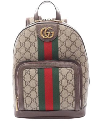 Gucci 2016-2025 Small GG Supreme Ophidia Web backpack - women - Calf Leather - One Size - Brown