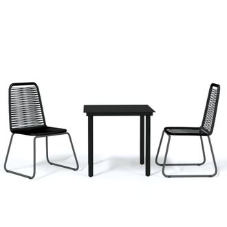 Berkfield Home 3 Piece Garden Dining Set Black