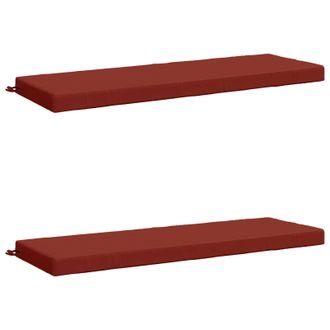 vidaXL Cuscini Per Panchina A 2 Pezzi Soest 2 Pz 100% Poliestere Rosso Vidaxl