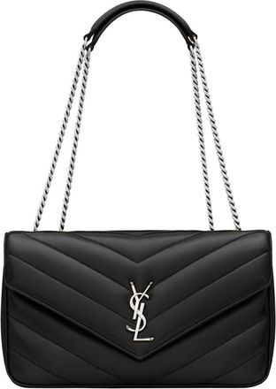 Saint Laurent Black Loulou Medium Shoulder Bag