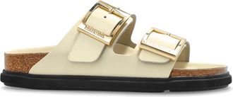 Birkenstock Arizona Droplet Buckle Cupsole Slides - Dames - Sandalen - Beige - 40 EU - Leer - Schoenen