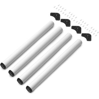 Emuca Emuca Lote De 4 Patas Para Mesa, Di&aacute;metro 60mm, H 830mm, Acero, Pintado Blanco